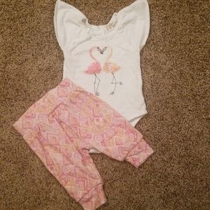 Flamingo 2 Piece Infant Outfit